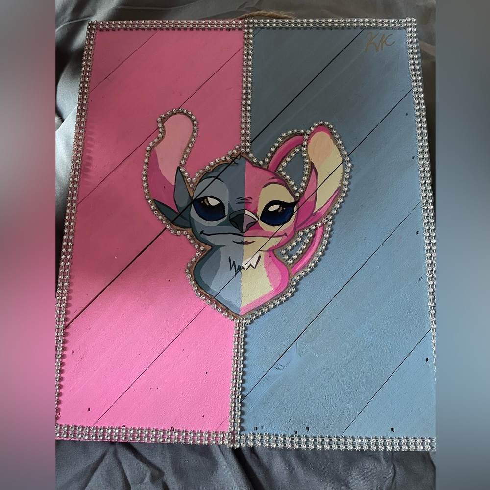 Original stitch and angel painting - Picture 1 of 1